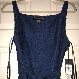 Karl Lagerfeld Navy Blue Fit and Flare Dress